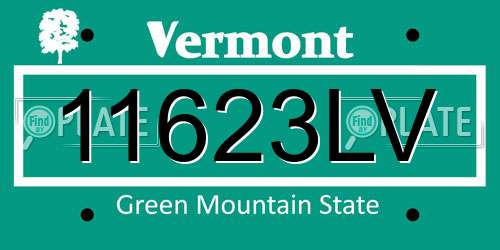 11623LV Vermont License Plate