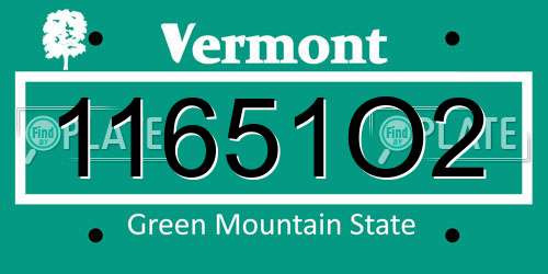 11651O2 Vermont License Plate