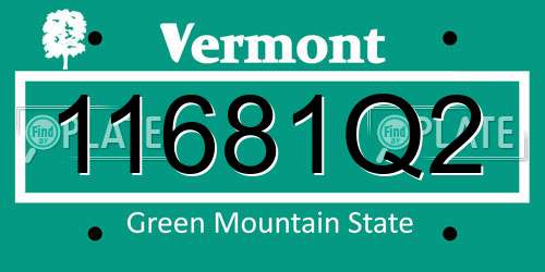 11681Q2 Vermont License Plate