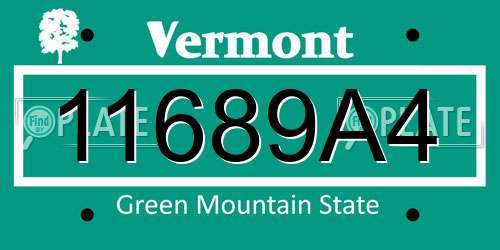 11689A4 Vermont License Plate