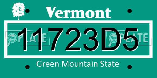 11723D5 Vermont License Plate