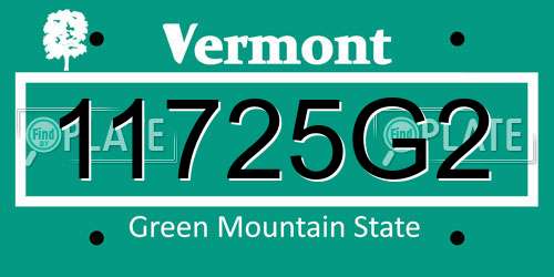 11725G2 Vermont License Plate