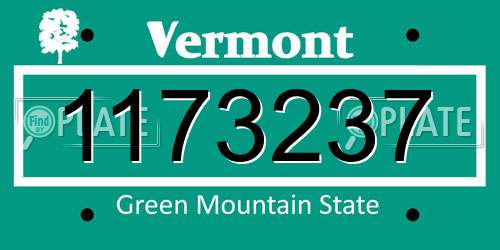 1173237 Vermont License Plate