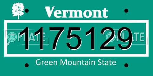 1175129 Vermont License Plate
