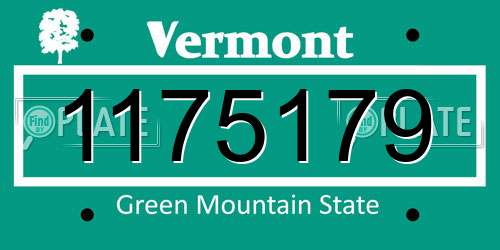 1175179 Vermont License Plate