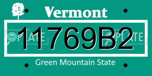 11769B2 Vermont License Plate