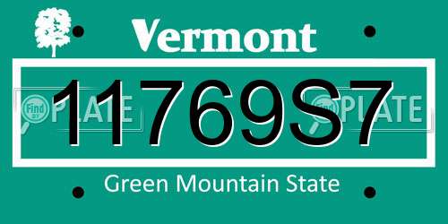 11769S7 Vermont License Plate