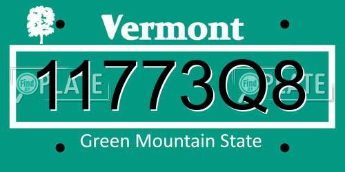 11773Q8 Vermont License Plate