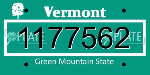 1177562 Vermont License Plate