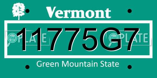 11775G7 Vermont License Plate