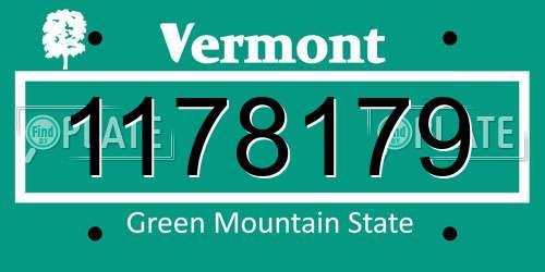 1178179 Vermont License Plate