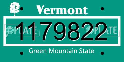 1179822 Vermont License Plate