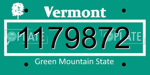 1179872 Vermont License Plate