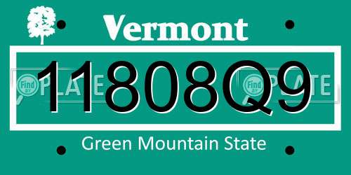 11808Q9 Vermont License Plate