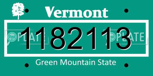 1182113 Vermont License Plate