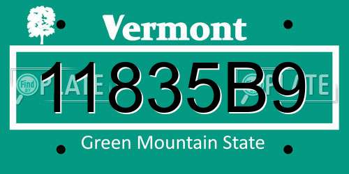 11835B9 Vermont License Plate