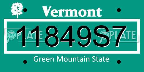 11849S7 Vermont License Plate
