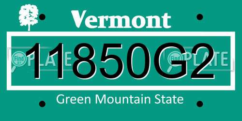 11850G2 Vermont License Plate