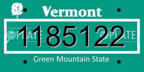 1185122 Vermont License Plate