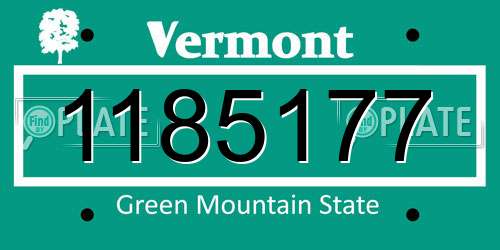 1185177 Vermont License Plate