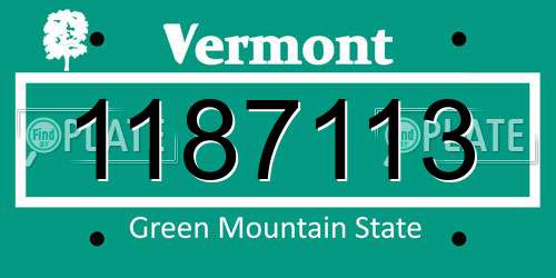 1187113 Vermont License Plate