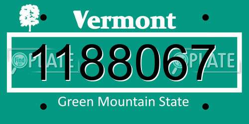 1188067 Vermont License Plate