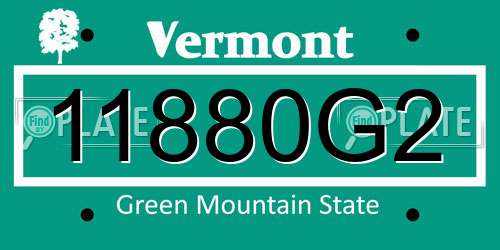 11880G2 Vermont License Plate