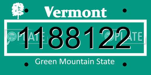 1188122 Vermont License Plate