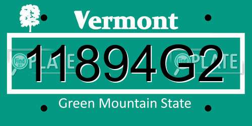 11894G2 Vermont License Plate