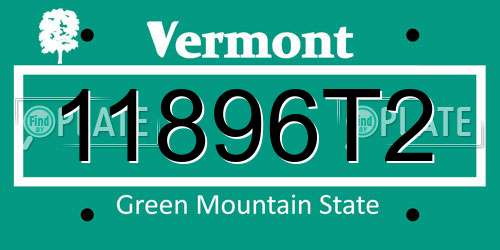 11896T2 Vermont License Plate