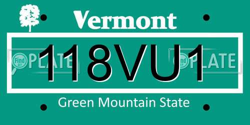 118VU1 Vermont License Plate