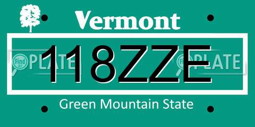118ZZE Vermont License Plate