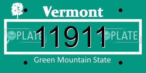 11911 Vermont License Plate