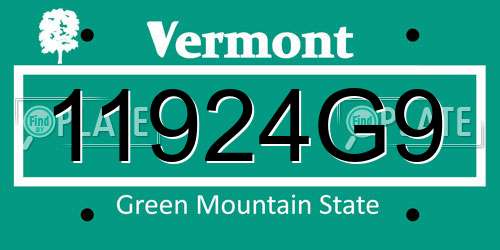 11924G9 Vermont License Plate