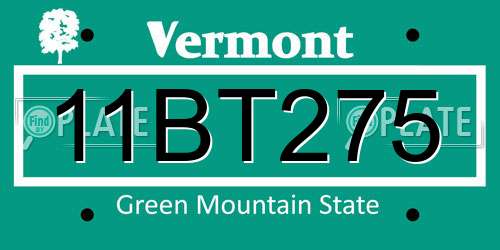 11BT275 Vermont License Plate