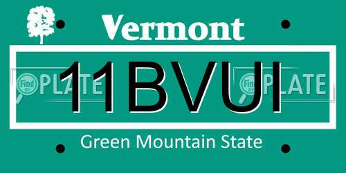 11BVUI Vermont License Plate