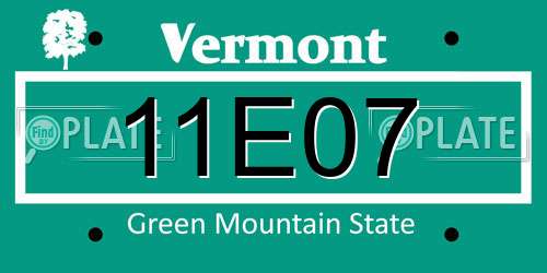 11E07 Vermont License Plate