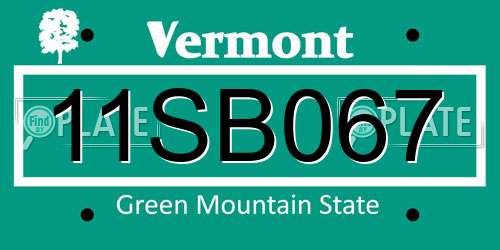 11SB067 Vermont License Plate