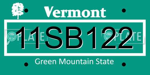 11SB122 Vermont License Plate