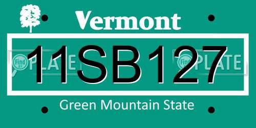 11SB127 Vermont License Plate