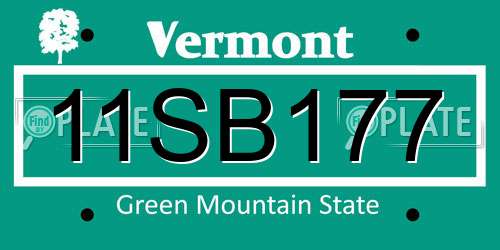 11SB177 Vermont License Plate