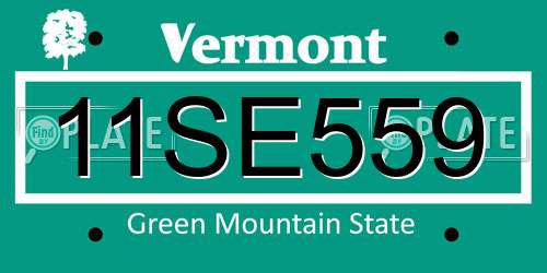 11SE559 Vermont License Plate