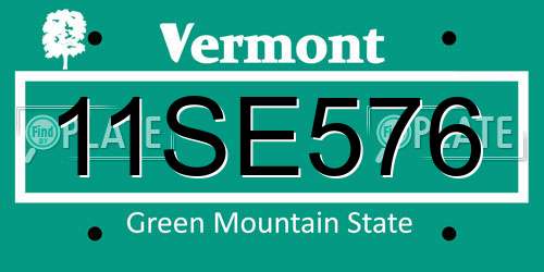 11SE576 Vermont License Plate