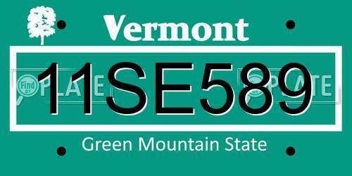 11SE589 Vermont License Plate
