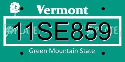 11SE859 Vermont License Plate