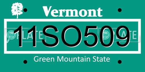 11SO509 Vermont License Plate
