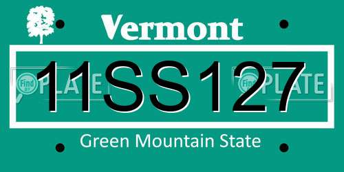 11SS127 Vermont License Plate