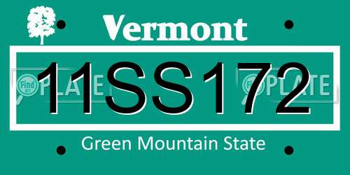 11SS172 Vermont License Plate