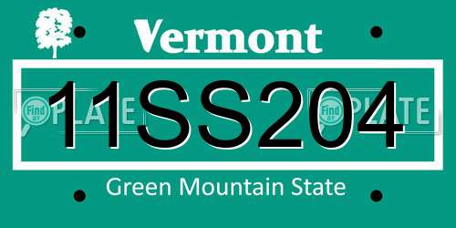 11SS204 Vermont License Plate
