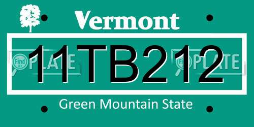 11TB212 Vermont License Plate